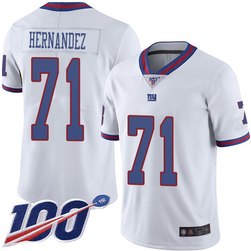 Men New York Giants 71 Will Hernandez Limited White Rush Vapor Untouchable 100th Season Football NFL Jersey